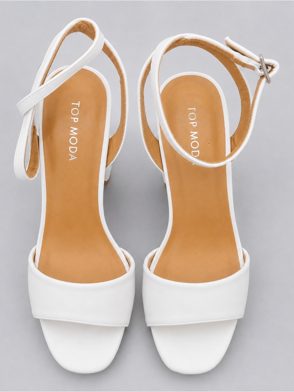 TOP Moda White Ankle-Strap Open-Toe Sandals